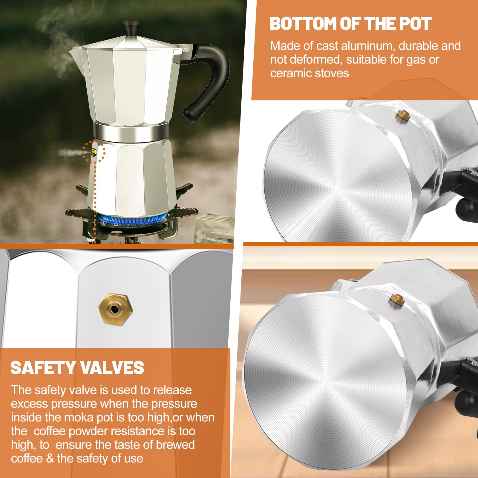 Amazon.com: DITOSH 9 Cup Aluminum Espresso Stovetop Moka Pot